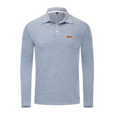 Autumn New Men's Polo Shirt Men's Business Casual Solid Color Polo Shirt Men's Long-sleeved Polo Shirt Men's Brand Clothing
